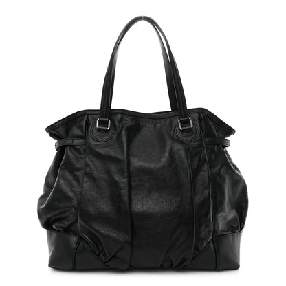 Gucci Horsebit Embossed Full Moon Tote Black 1 of 12