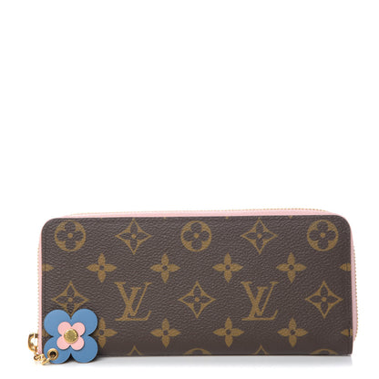 Louis Vuitton Monogram Blooming Flowers Clemence Wallet Rose Ballerine 1 of 10