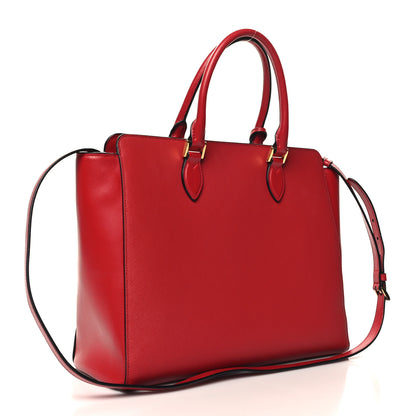 Prada Saffiano Soft Calfskin Tote Fuoco 3 of 9