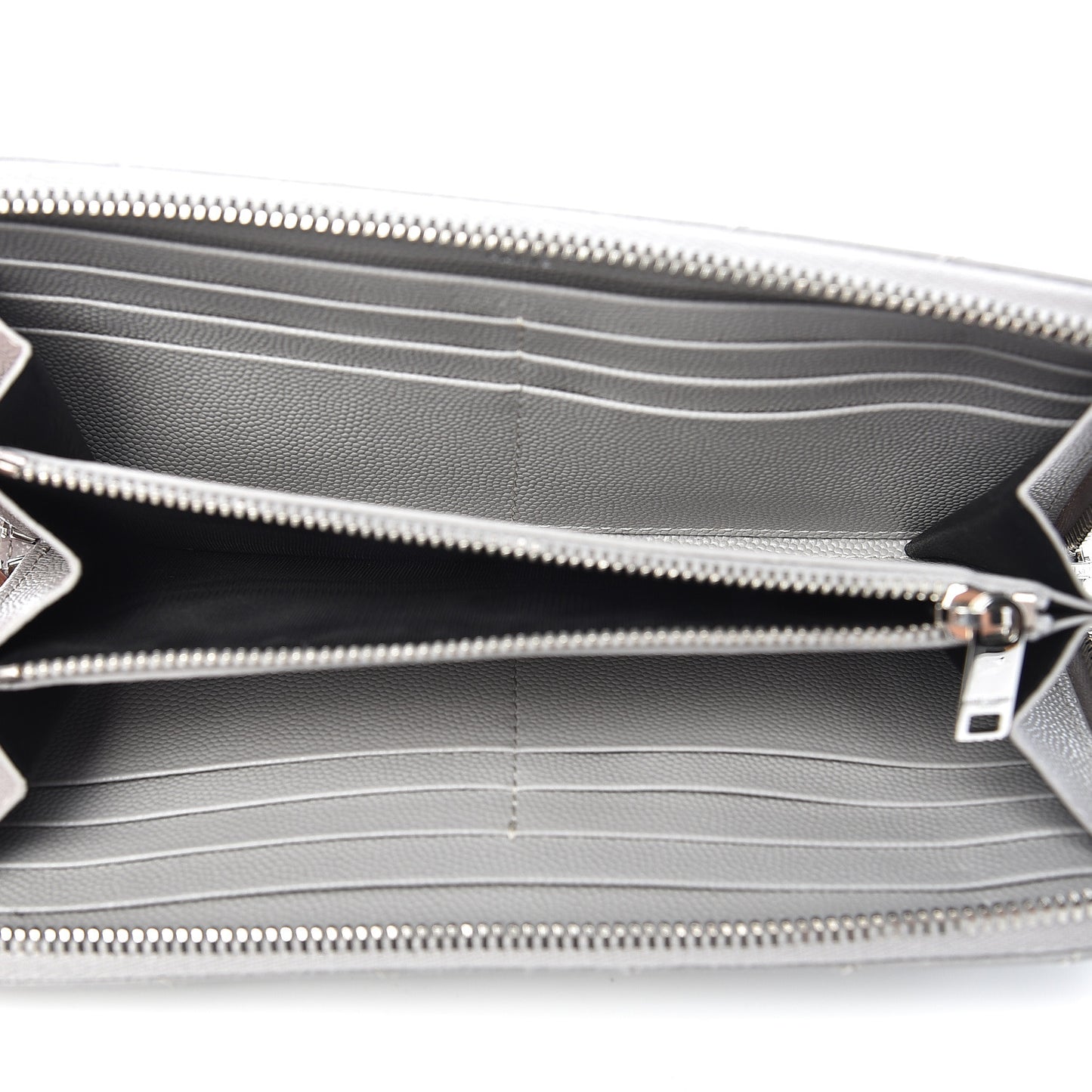 Grain De Poudre Matelasse Chevron Monogram Zip Around Wallet Granite