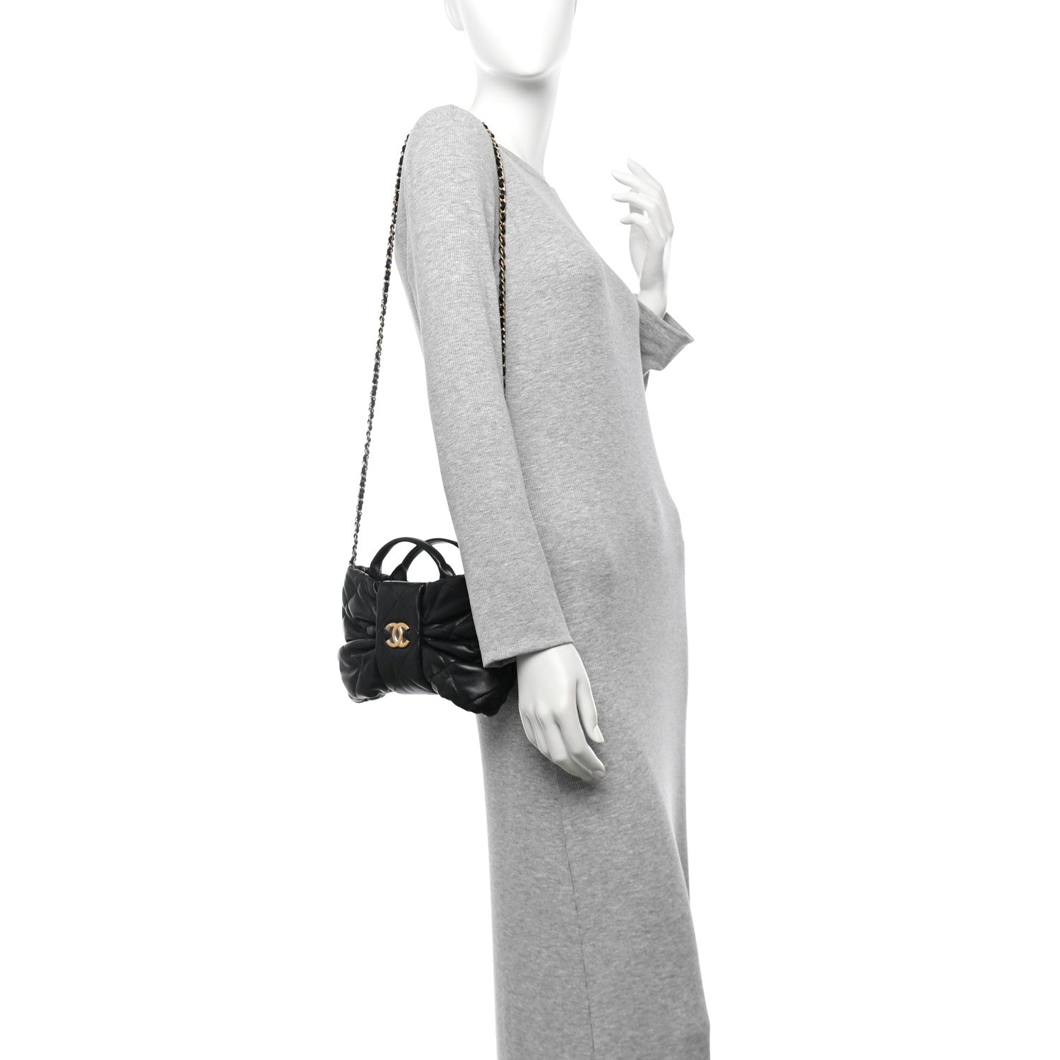 Chanel Lambskin Quilted Mini Bow Bag Black 2 of 10
