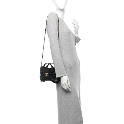 Chanel Lambskin Quilted Mini Bow Bag Black 2 of 10