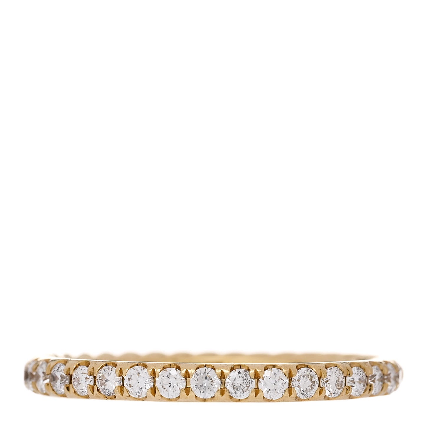 18K Yellow Gold Diamond 2mm Cable Collectibles Band Ring 54 7