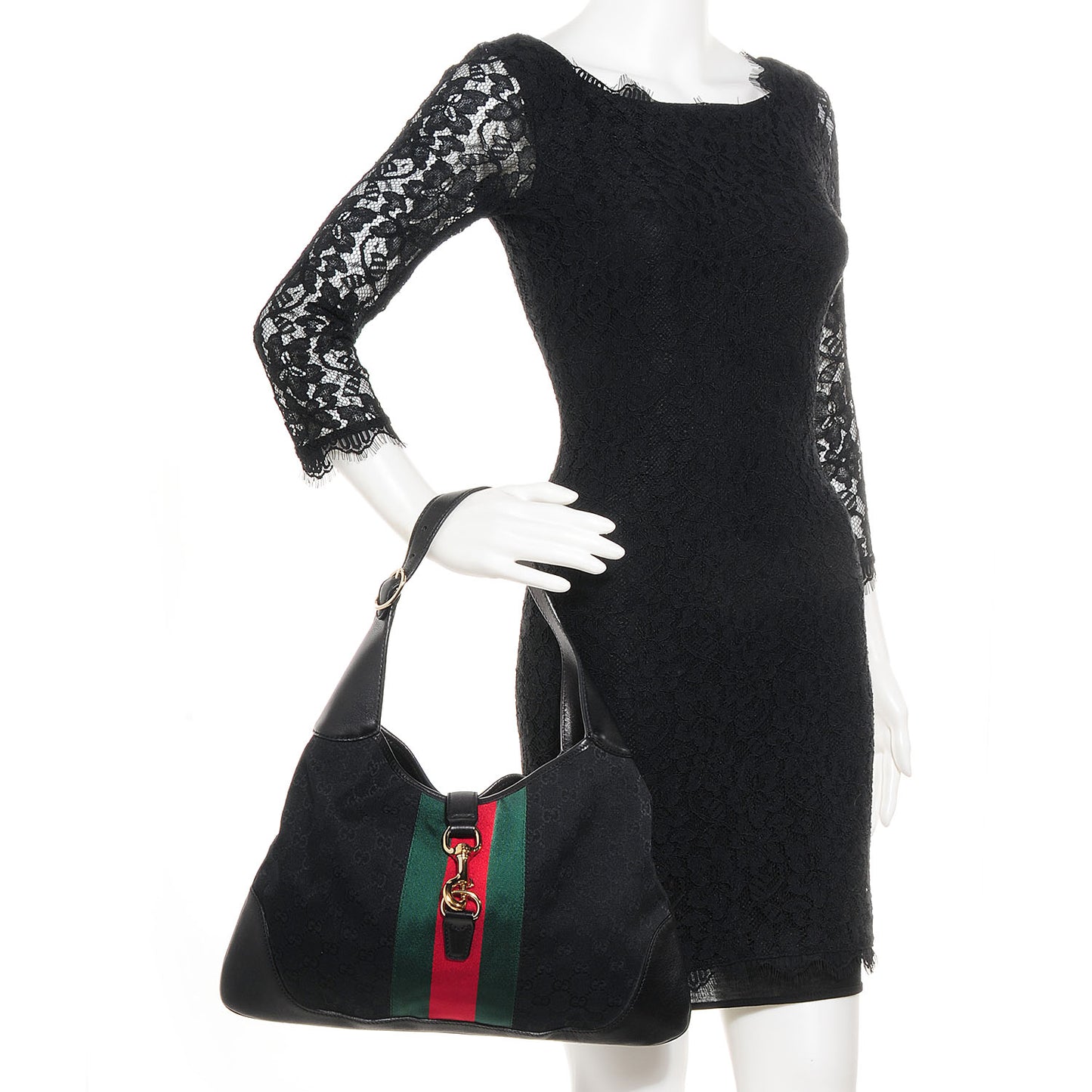 Monogram Web Jackie O Bouvier Hobo Black