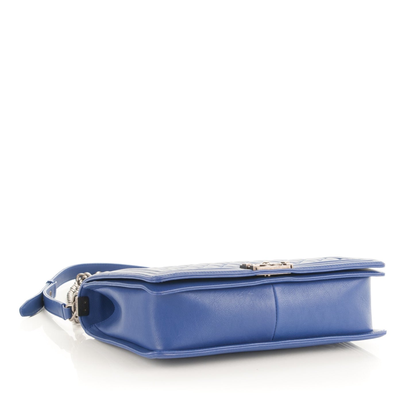 Calfskin Quilted Large Boy Flap Dark Blue