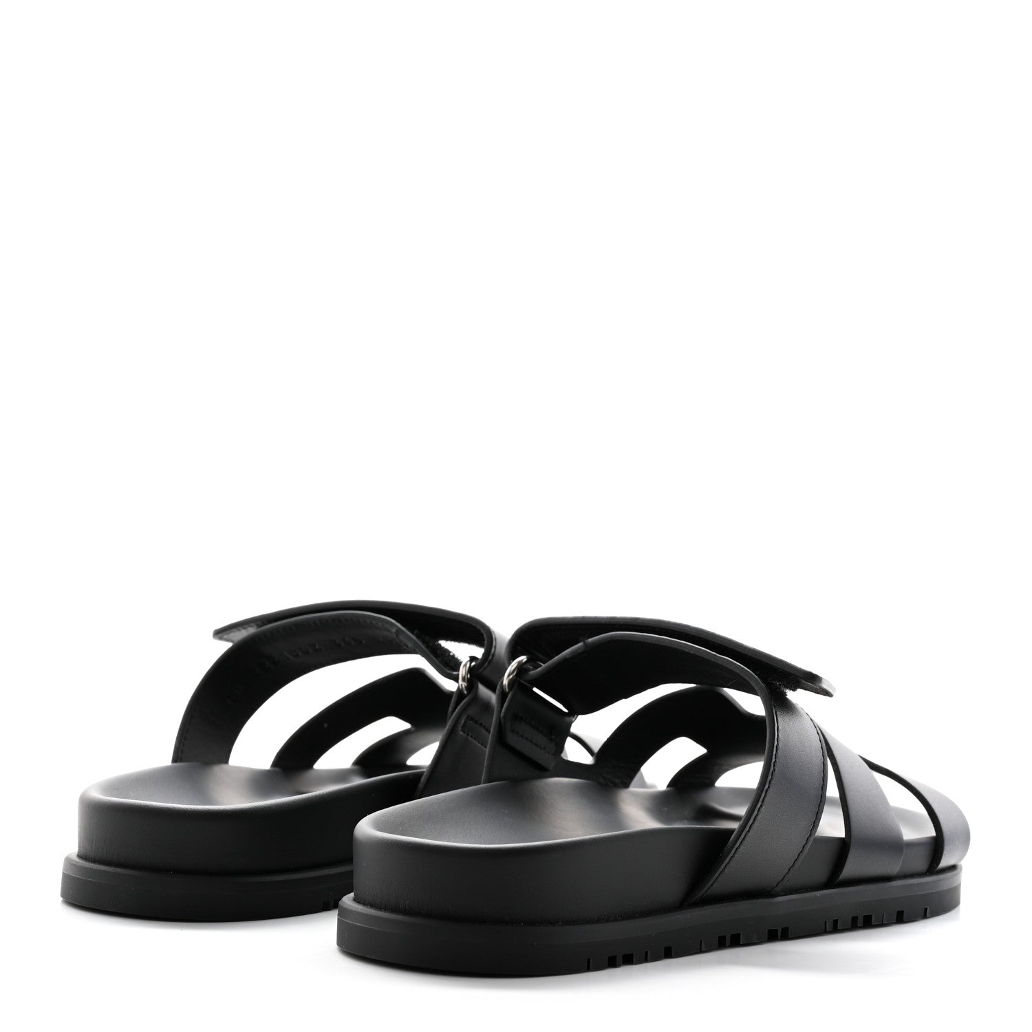 Hermes Calfskin Womens Chypre Sandals 36.5 Black 4 of 11