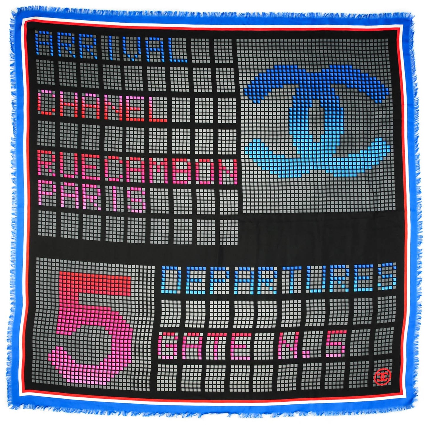 Silk Twill CC Pixel Scarf Multicolor