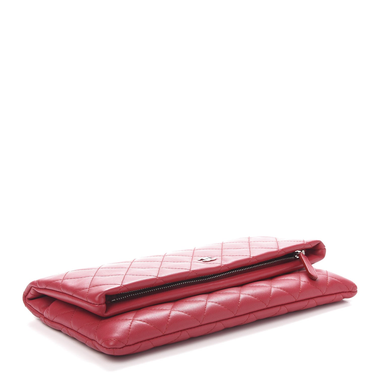 Chanel Lambskin Quilted CC Beauty Clutch Red 4 of 11