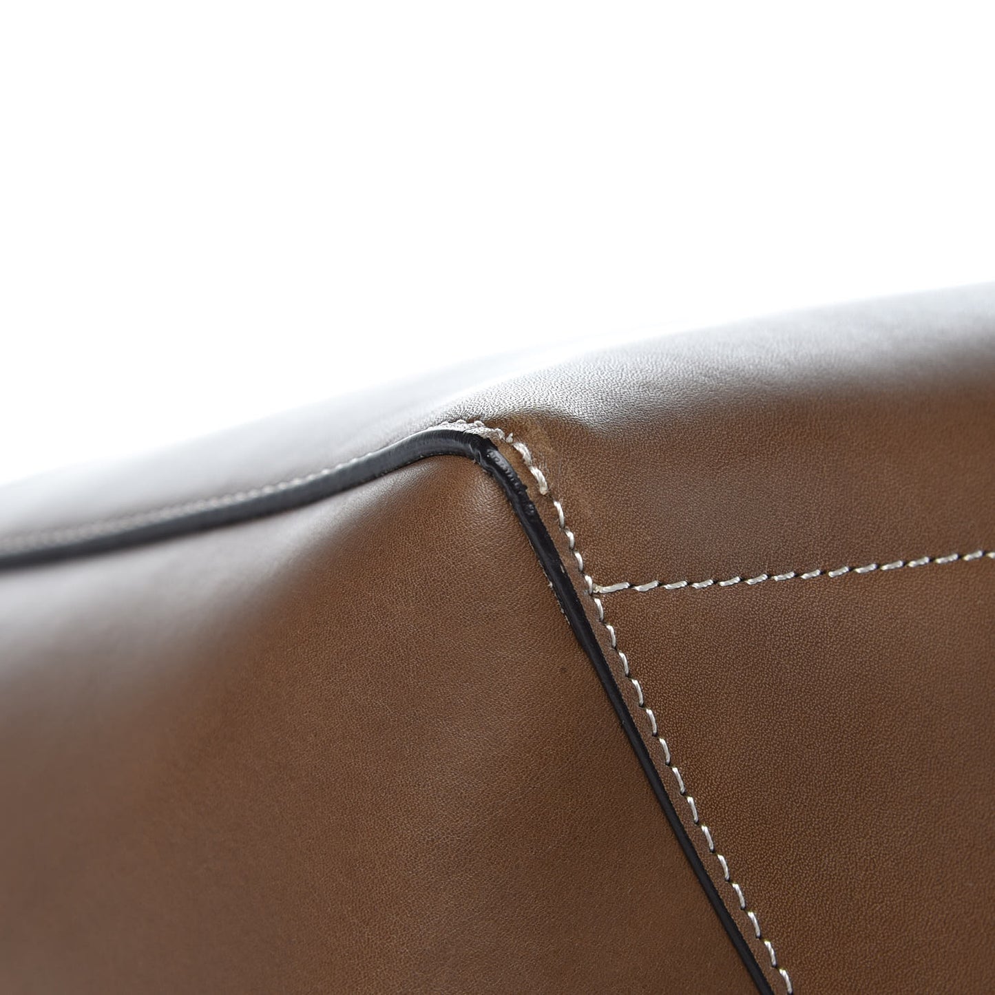Natural Calfskin Sangle Bucket Bag Chestnut
