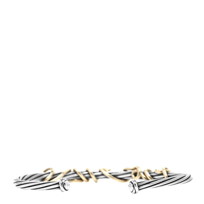 David Yurman Sterling Silver 14K Yellow Gold DY Whispers I Love You Bracelet 5 of 6