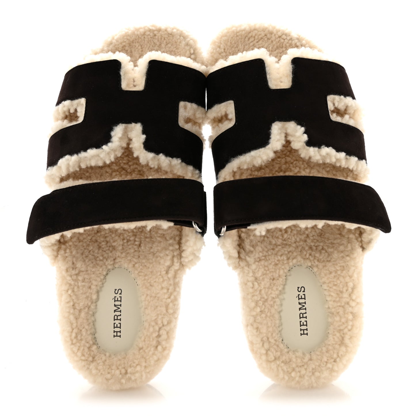Suede Goatskin Woolskin Womens Chypre Sandals 40 Marron Ebene