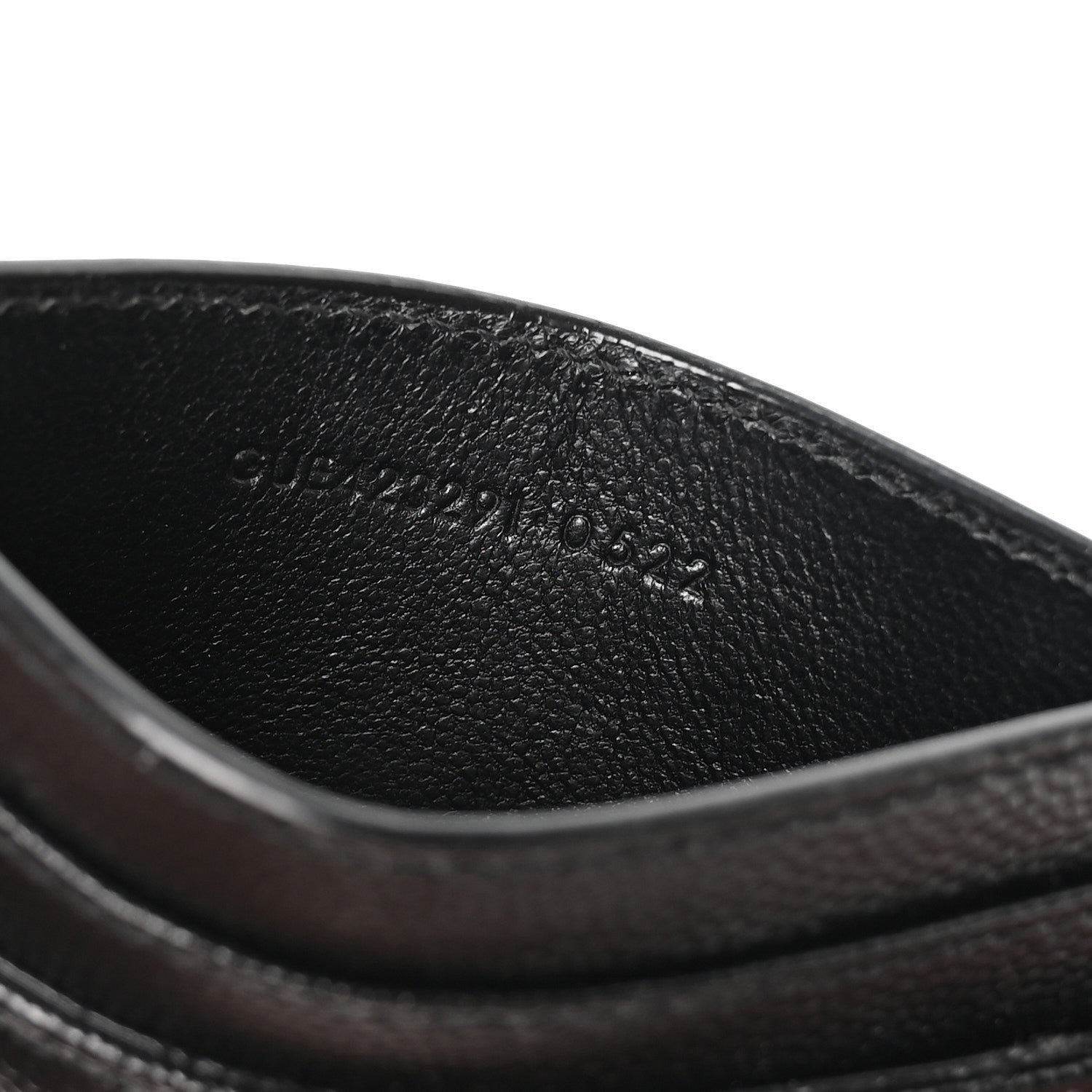 Saint Laurent Grain De Poudre Matelasse Chevron Monogram Credit Card Case Black 7 of 8