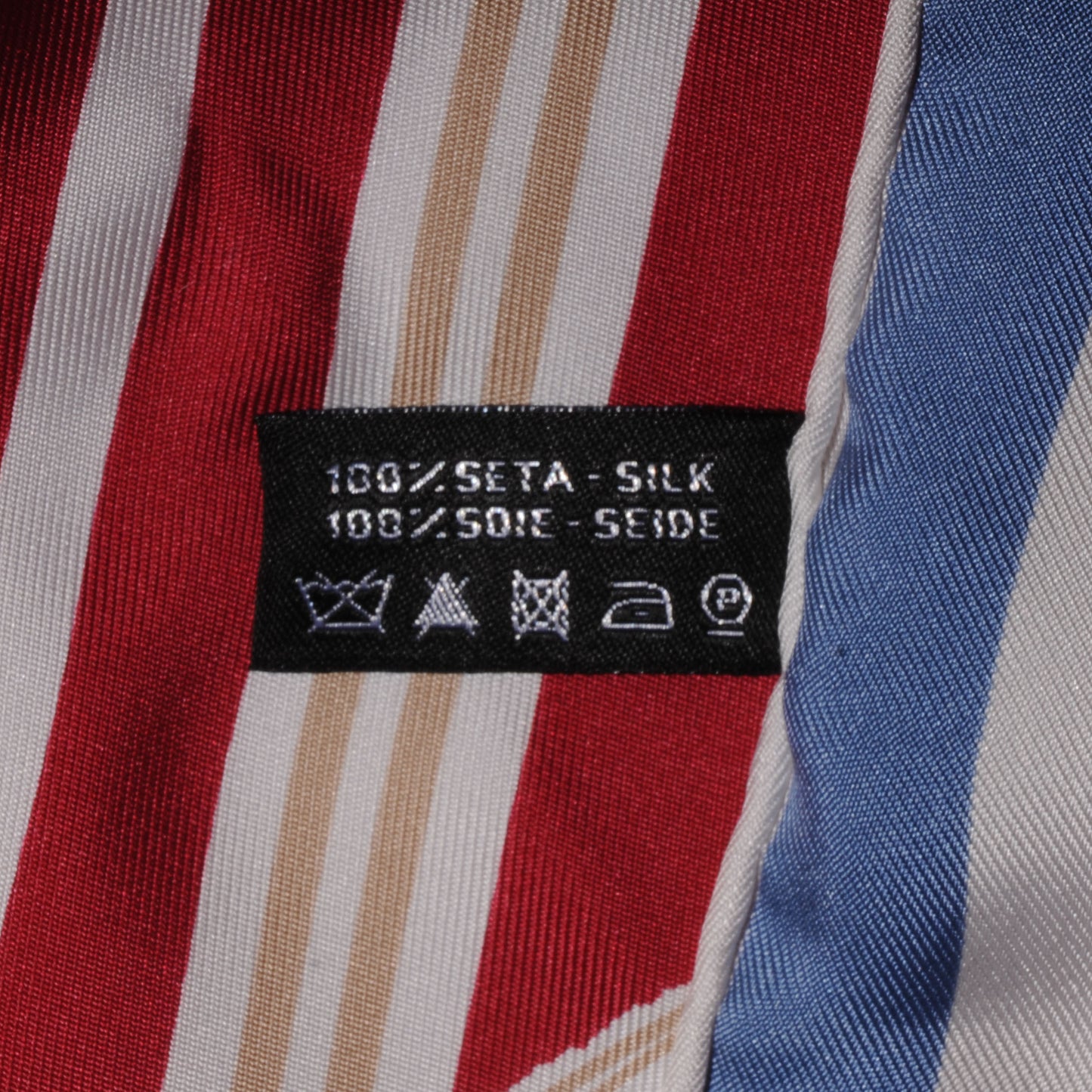 Silk Camellia Stripe CC Scarf Red