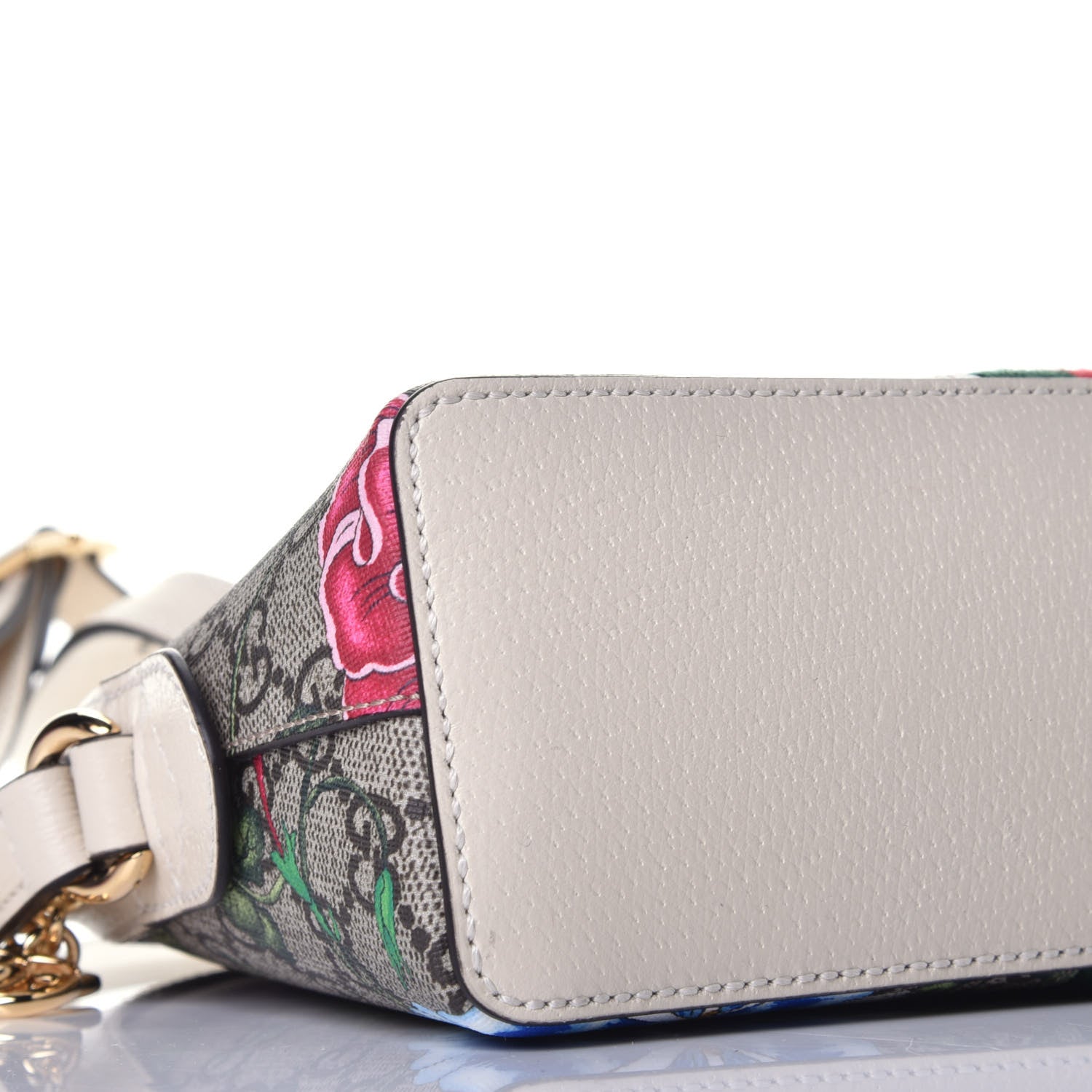 Gucci GG Supreme Monogram Flora Web GG Small Ophidia Dome Shoulder Bag White 8 of 11
