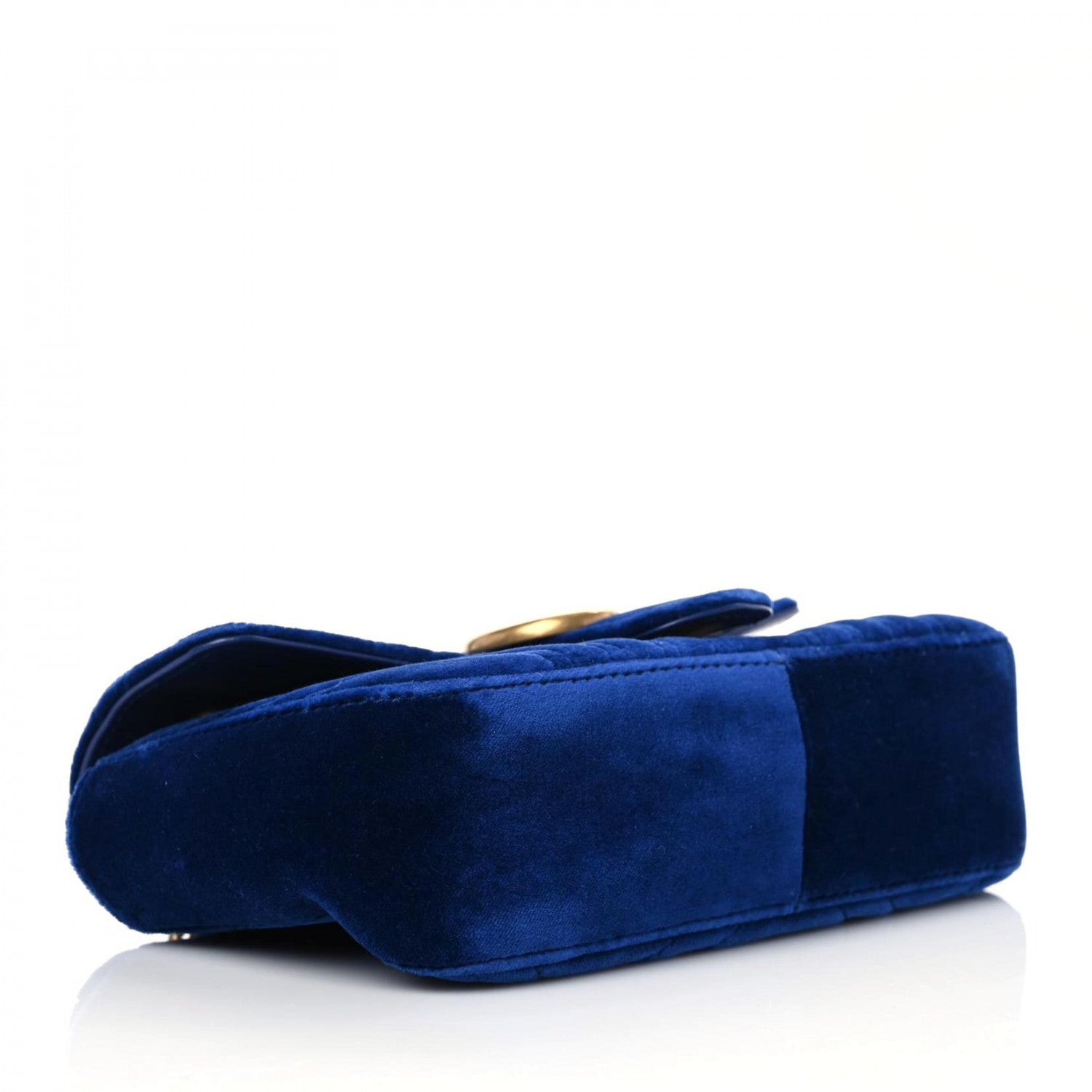 Gucci Velvet Matelasse Mini GG Marmont Shoulder Bag Cobalt Blue 4 of 16