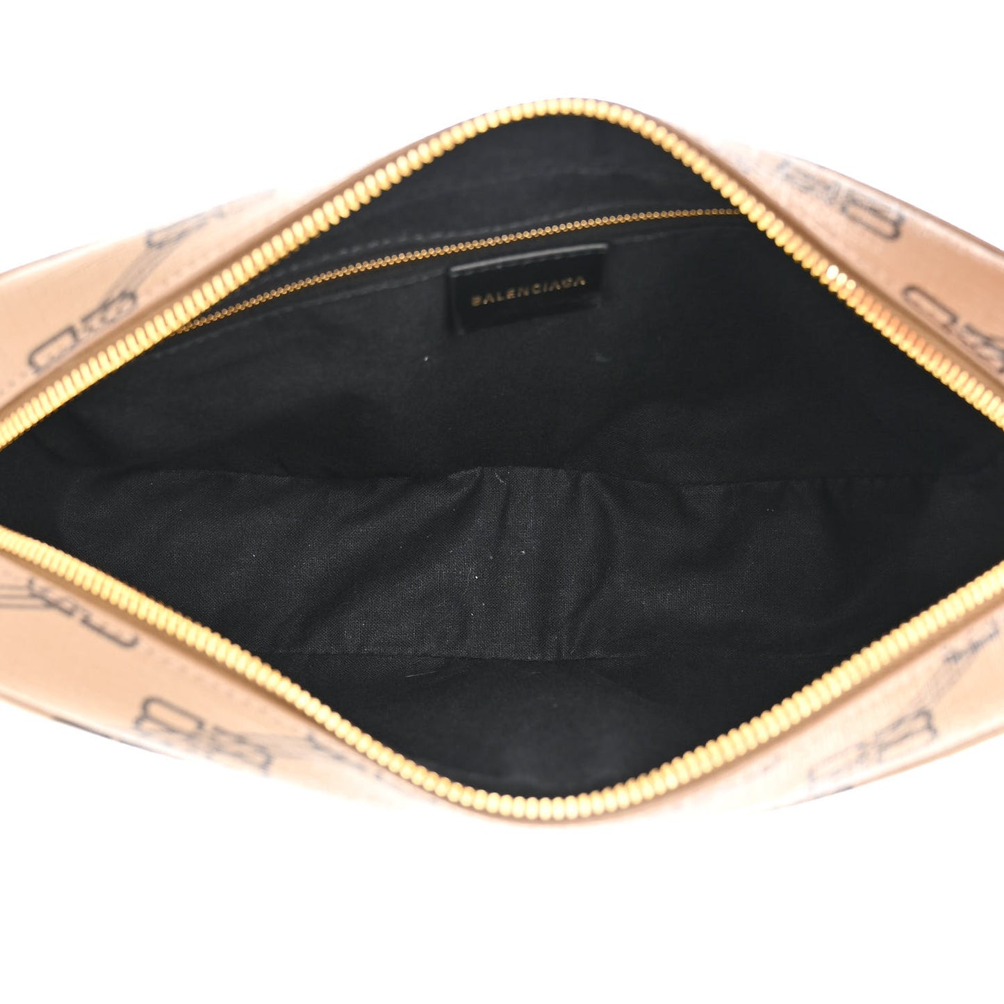 Coated Canvas BB Monogram Medium Signature Camera Bag Beige Brown