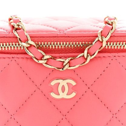 Chanel Lambskin Quilted Mini Vanity Case With Chain Pink 8 of 11
