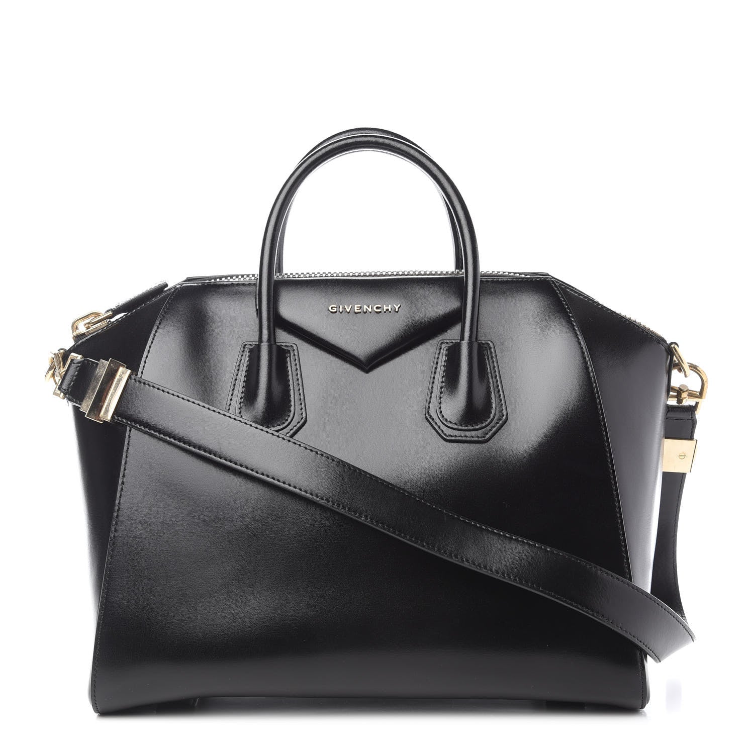 Givenchy Shiny Lord Calfskin Medium Antigona Black 1 of 9
