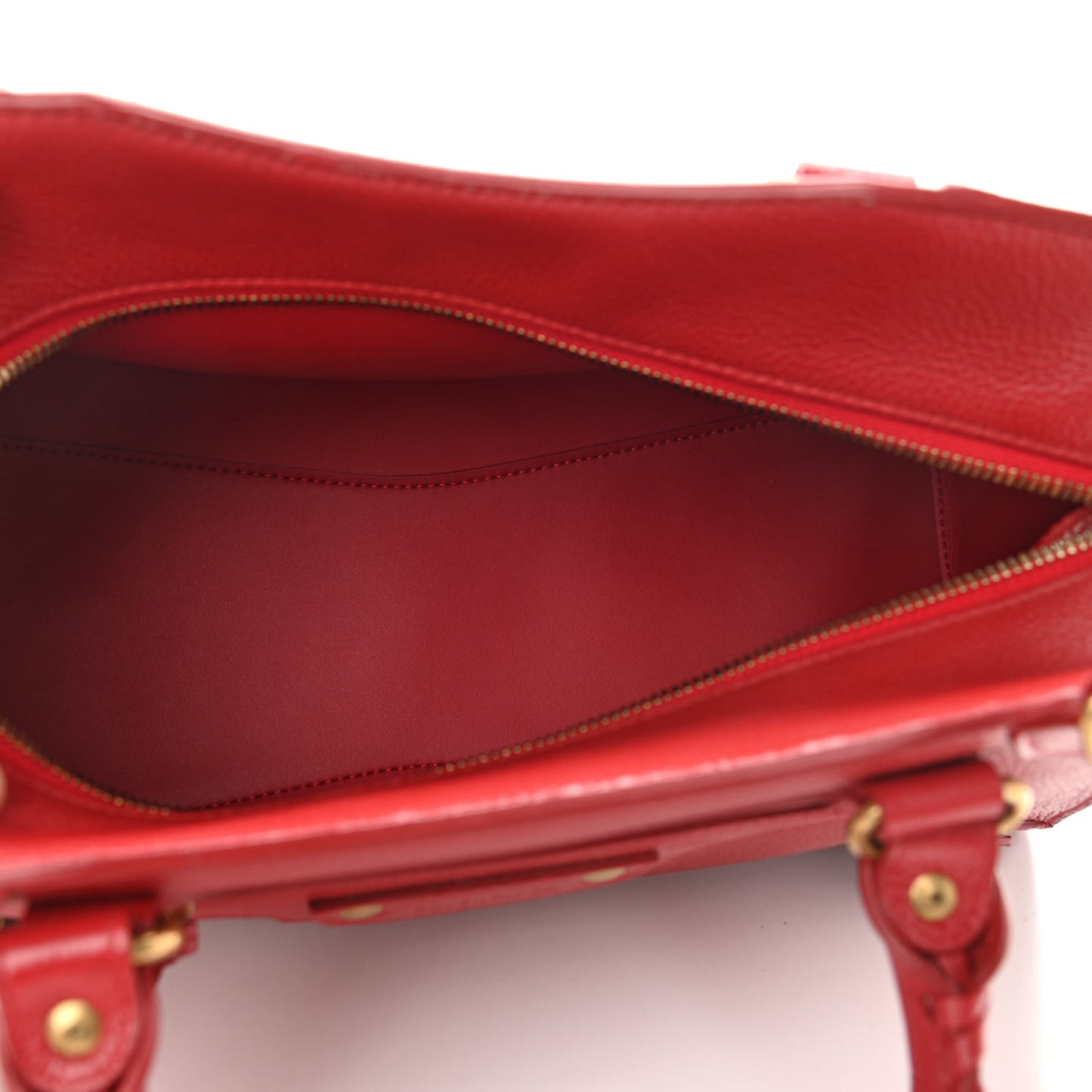 Grained Calfskin Neo Classic Gold Hardware S City Medium Red