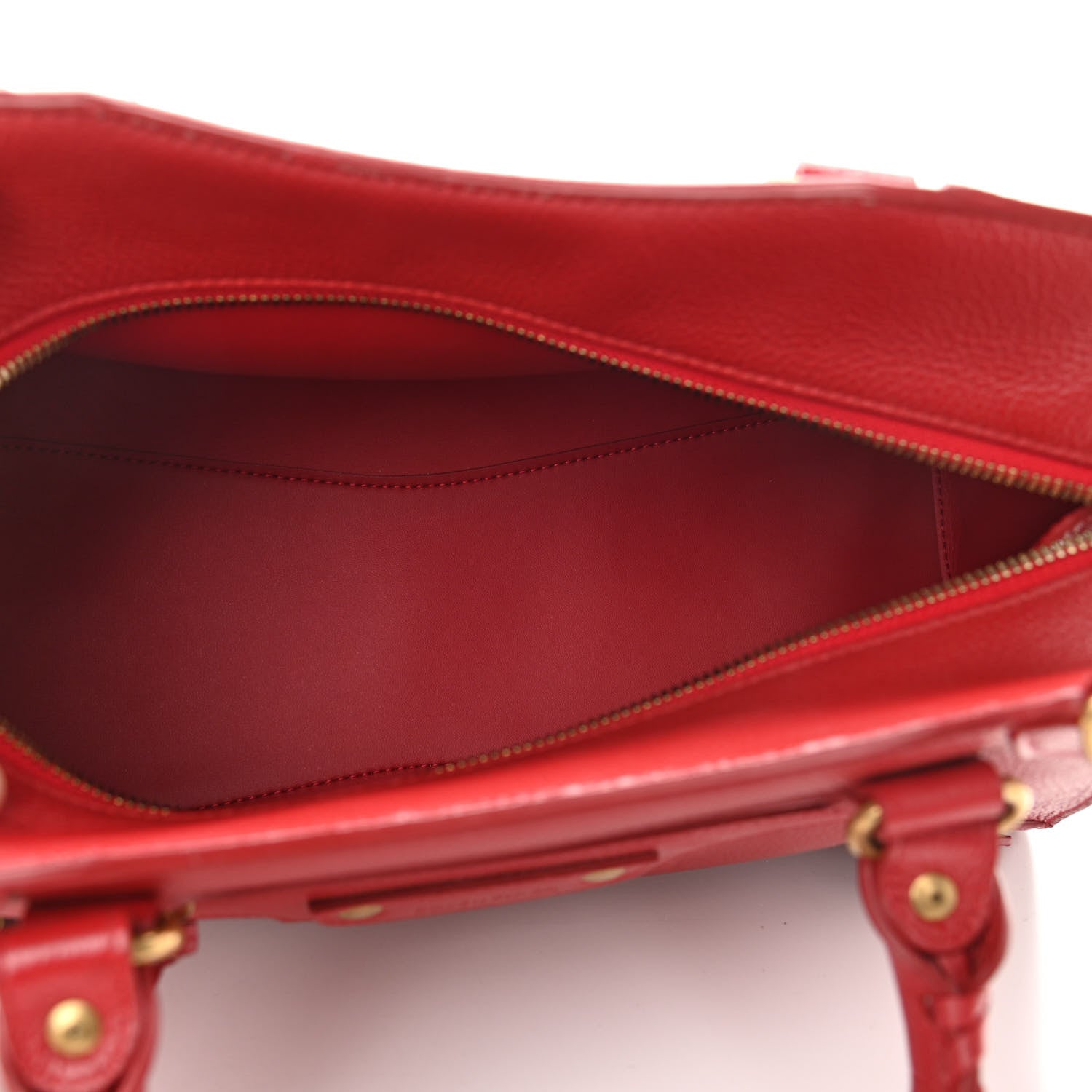 Balenciaga Grained Calfskin Neo Classic Gold Hardware S City Medium Red 5 of 11