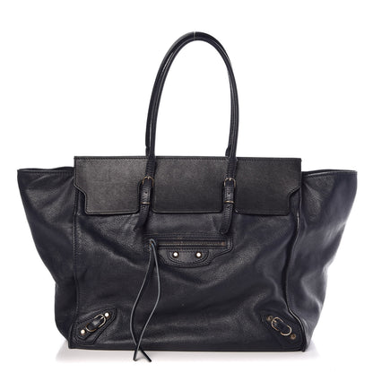 Balenciaga Calfskin Papier Ligne A5 Flap Tote Bleu Roi Black 1 of 13