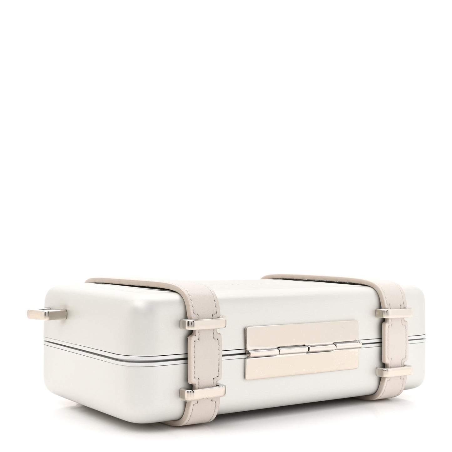 X RIMOWA Aluminum Personal Clutch On Strap Silver