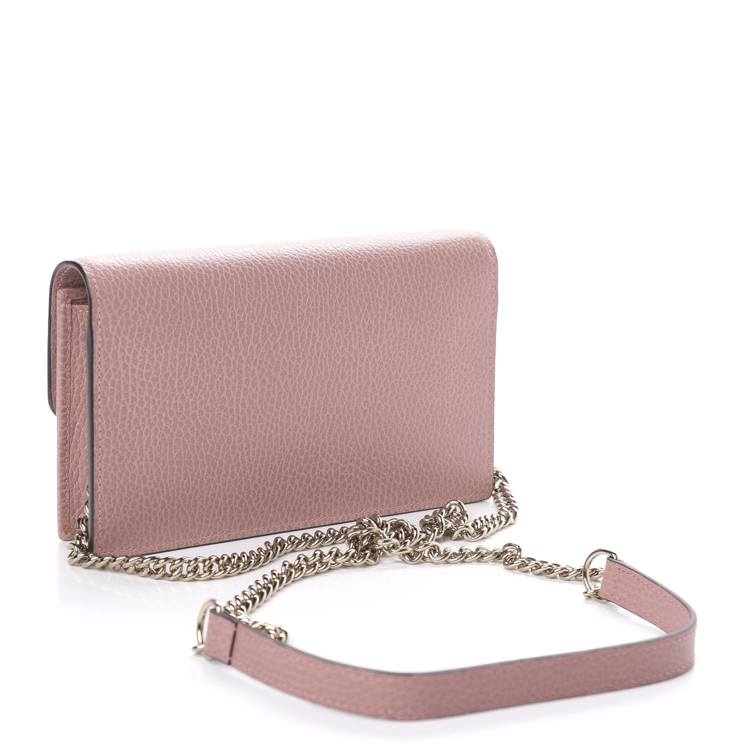 Gucci Dollar Calfskin Interlocking G Chain Wallet Soft Pink 3 of 11
