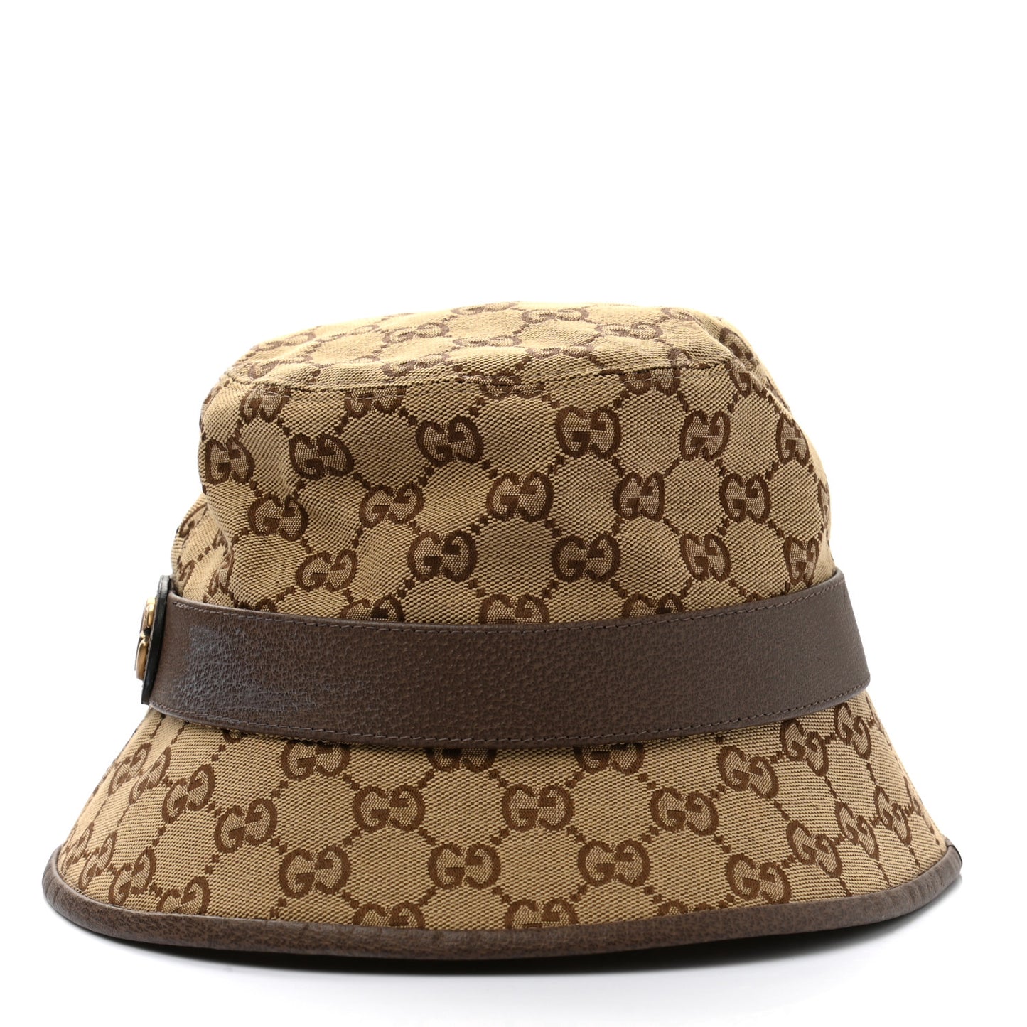 Monogram Textured Dollar Calfskin GG Jago Bucket Hat S Cacao Beige