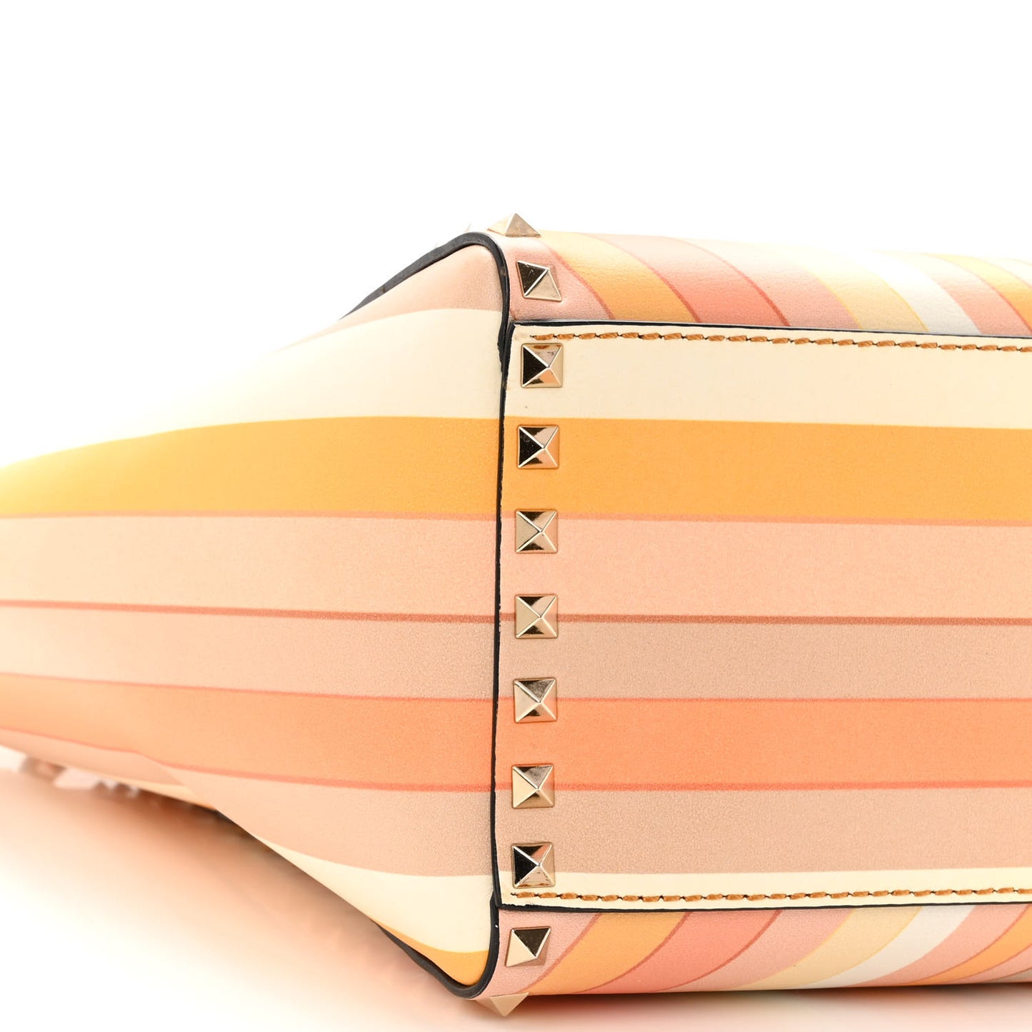 Vitello Native Couture 1975 Rockstud Double Handle Tote Mandarin Sorbet