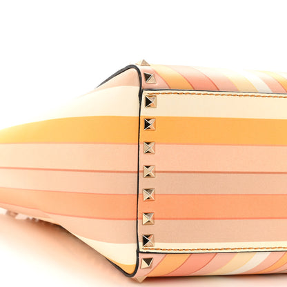 Valentino Garavani Vitello Native Couture 1975 Rockstud Double Handle Tote Mandarin Sorbet 8 of 9