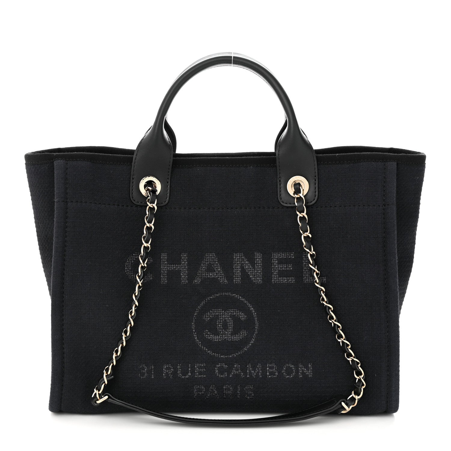Chanel Mixed Fibers Small Deauville Tote Black 3 of 11