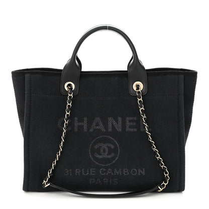Chanel Mixed Fibers Small Deauville Tote Black 3 of 11