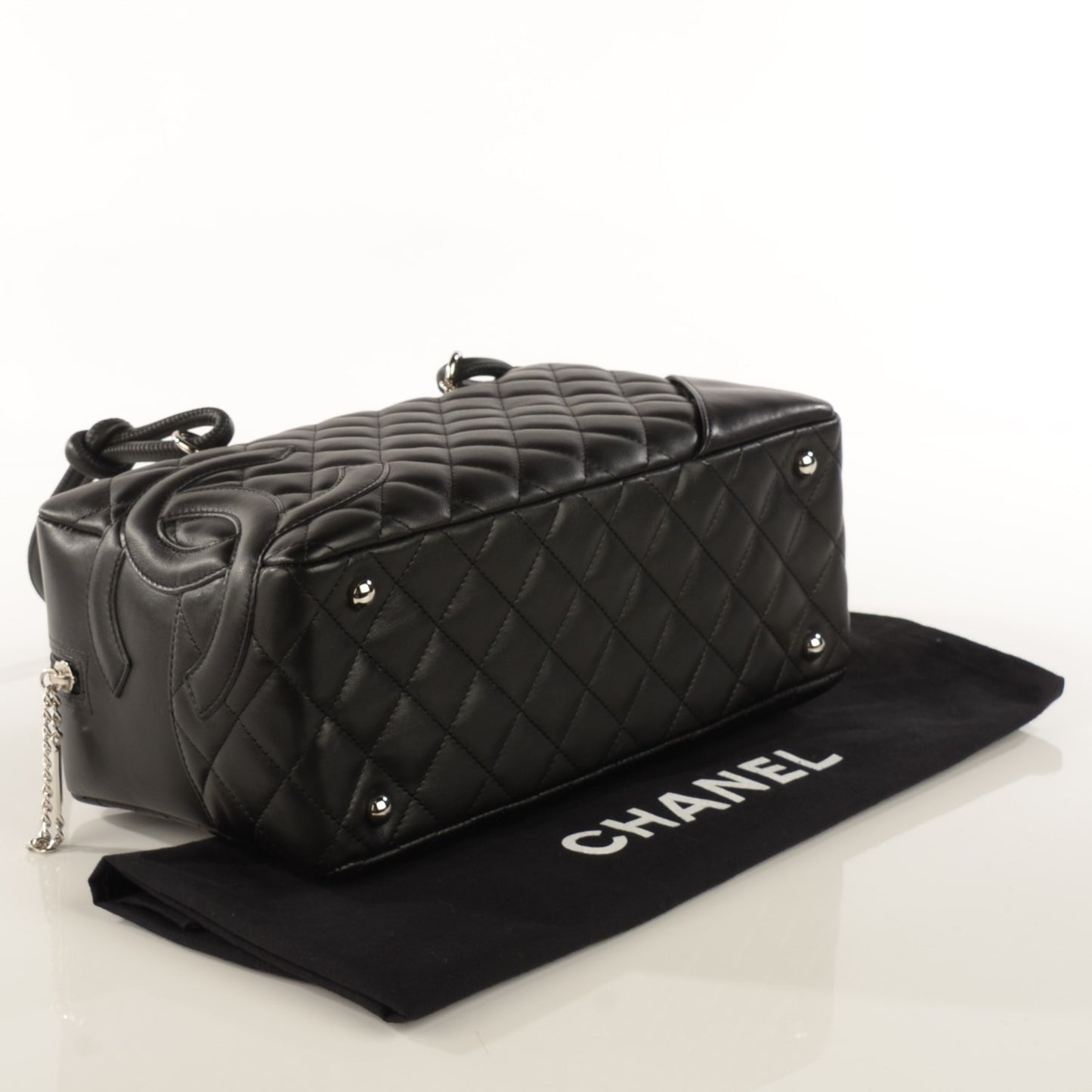 Calfskin Quilted Large Cambon Bowler Black