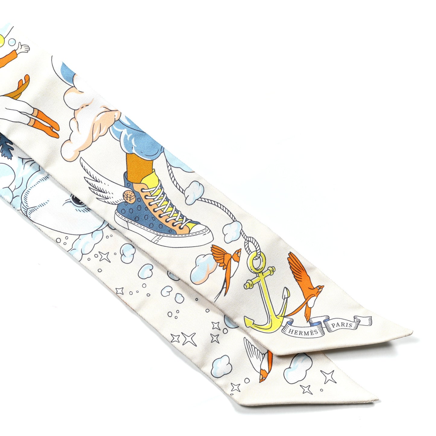 Silk Sur Mon Nuage Twilly Creme Bleu Ciel Orange