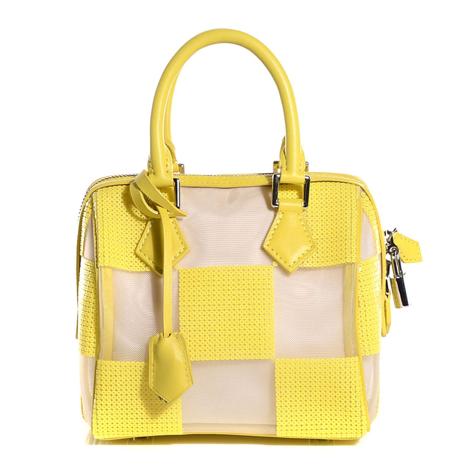 Louis Vuitton Damier Optic Mesh Speedy Cube TPM Yellow 1 of 8