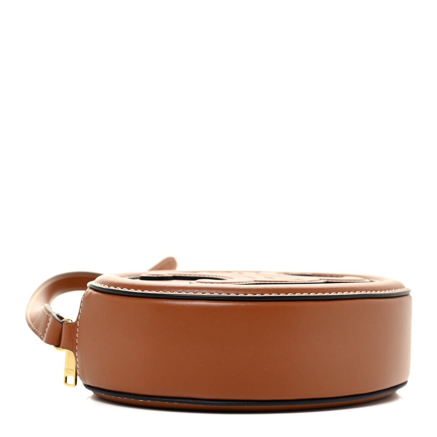 Celine Smooth Calfskin Cuir Small Triomphe Oval Crossbody Purse Tan 3 of 9