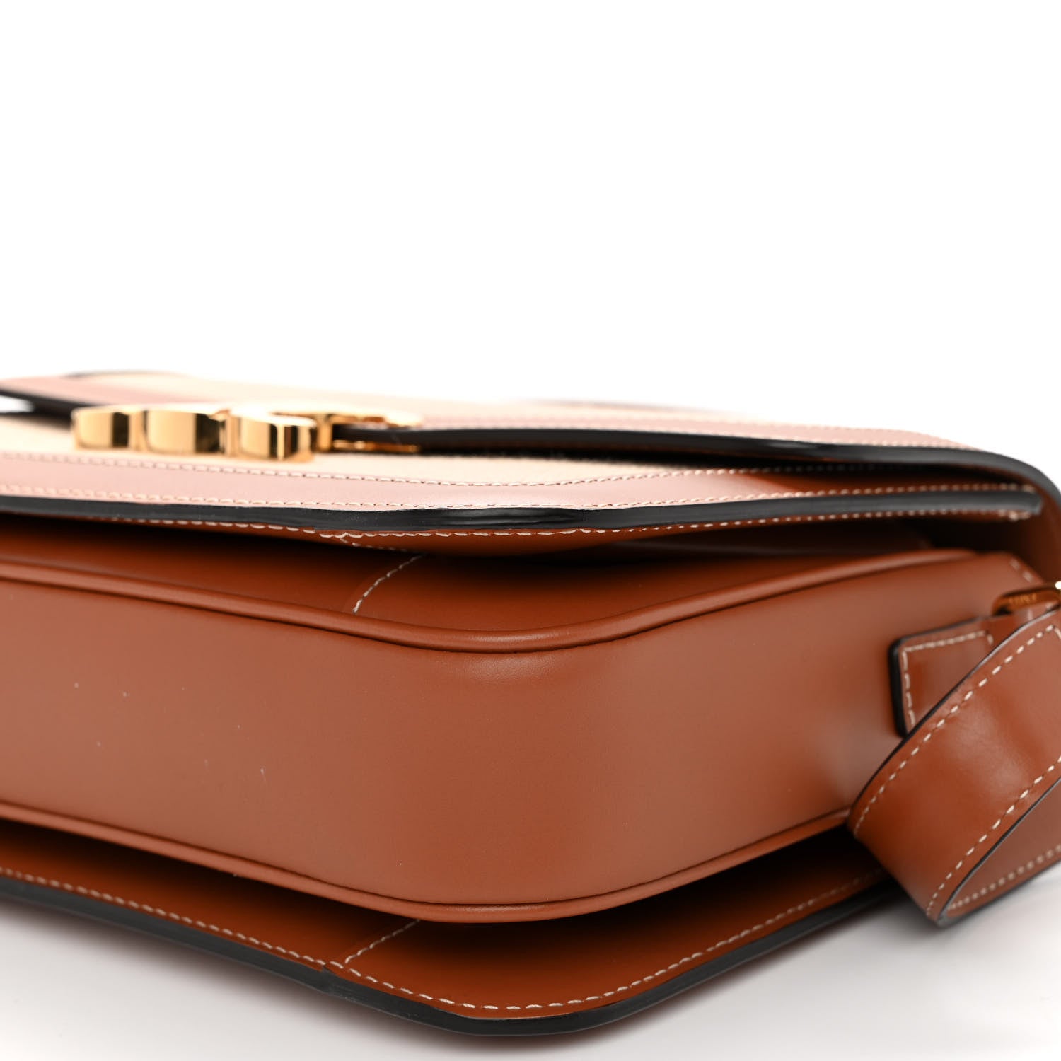 Celine Textile Calfskin Classique Triomphe Bag Natural Tan 10 of 10