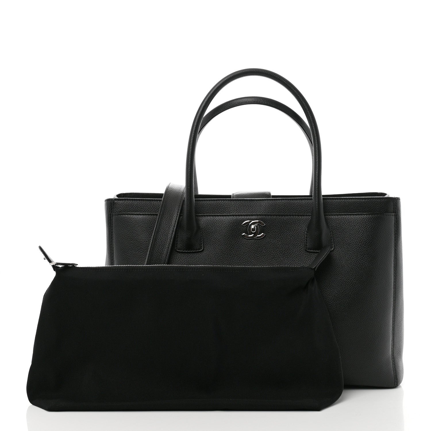 Chanel Calfskin Cerf Executive Shopper Tote Black 3 of 12