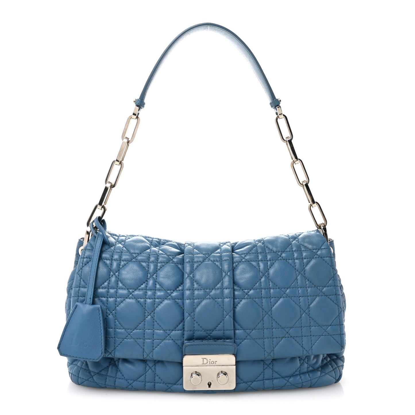 Lambskin Cannage Large Miss Dior Flap Blue