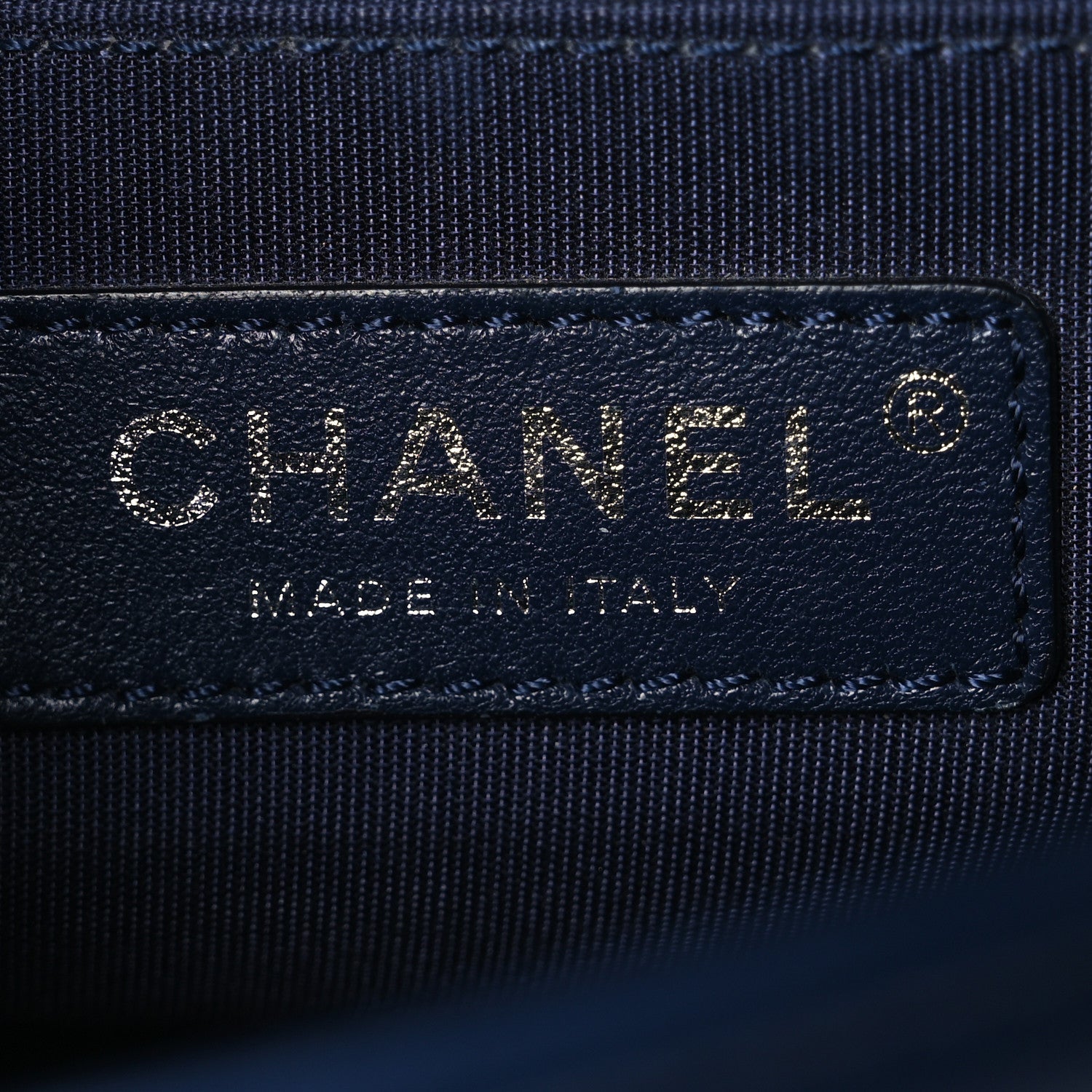 Chanel Calfskin Painted Chevron Embossed Small Boy Flap Dark Blue 6 of 11