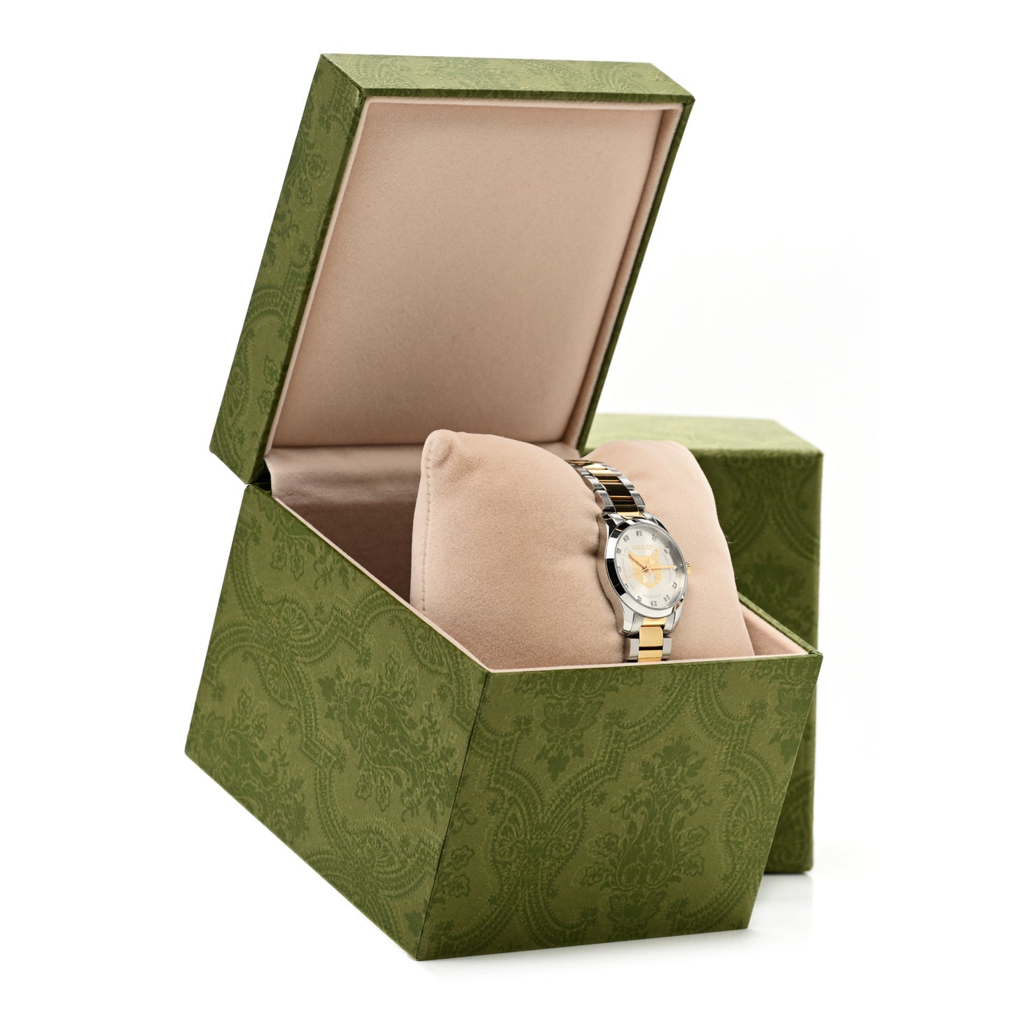 Stainless Steel Diamond 27mm G-Timeless Two Tone Cat Quartz Watch