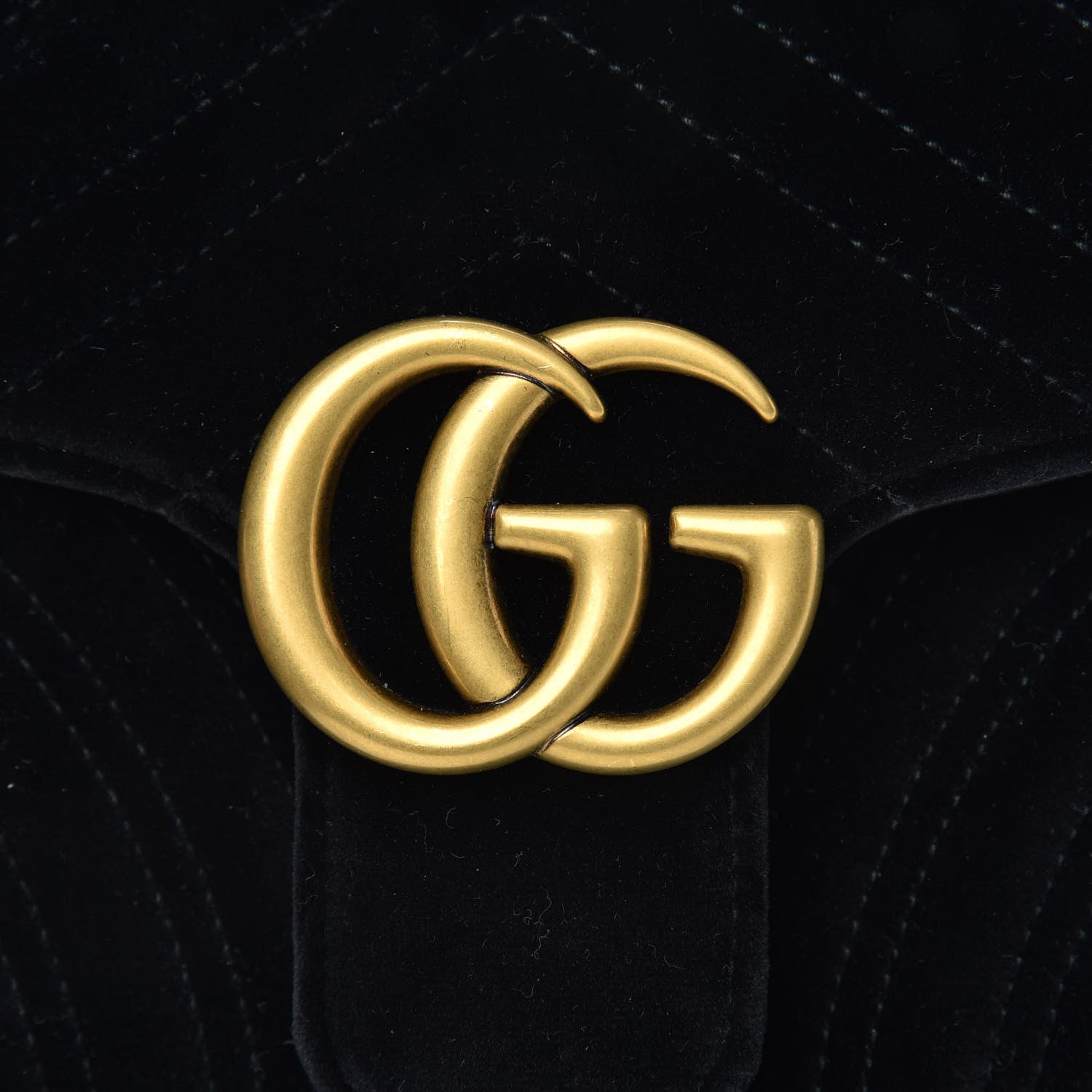 Gucci Velvet Matelasse Small GG Marmont Shoulder Bag Black 9 of 11