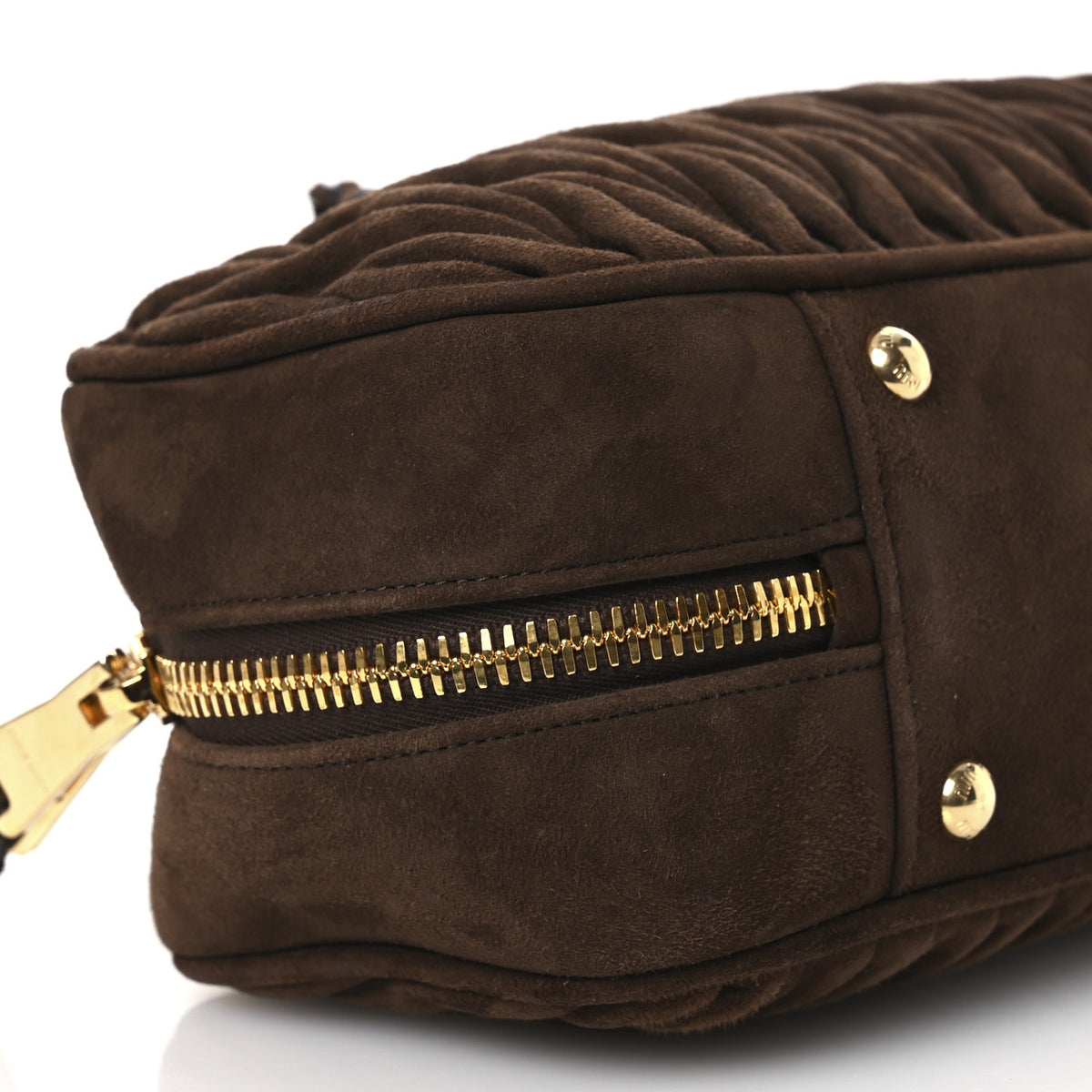 Miu Miu Suede Matelasse Large Arcadie Top Handle Bag Cocoa Brown 8 of 11