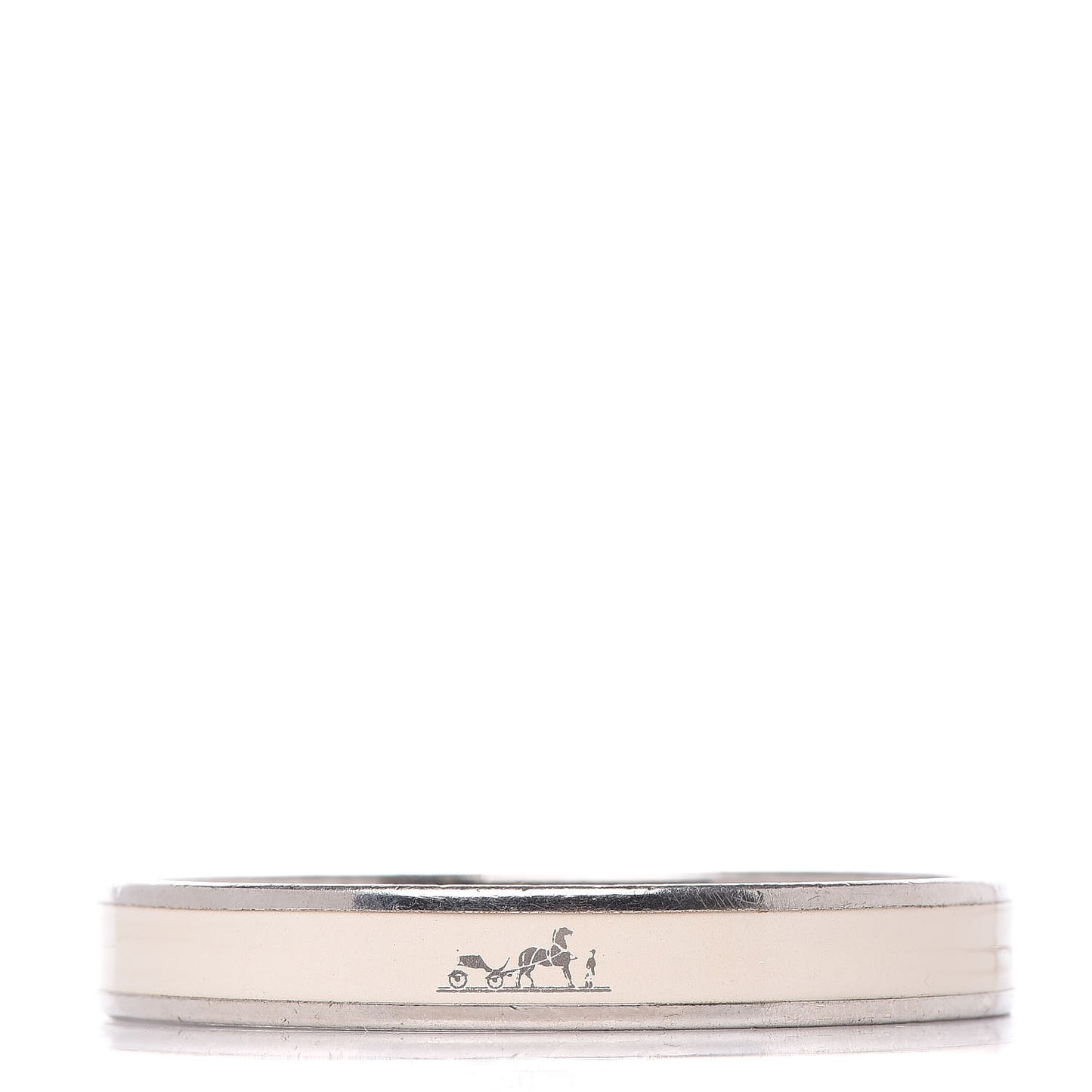 Enamel Printed Narrow Caleche Bracelet 65 White