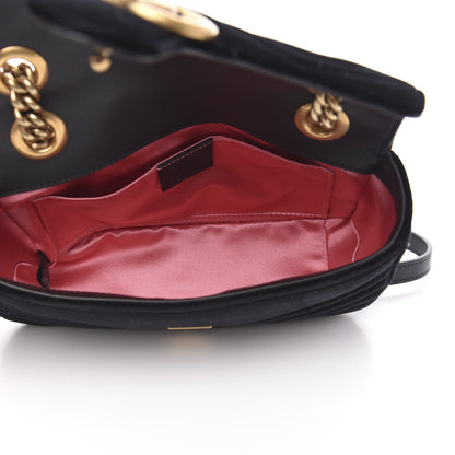 Gucci Velvet Matelasse Mini GG Marmont Shoulder Bag Black 5 of 12