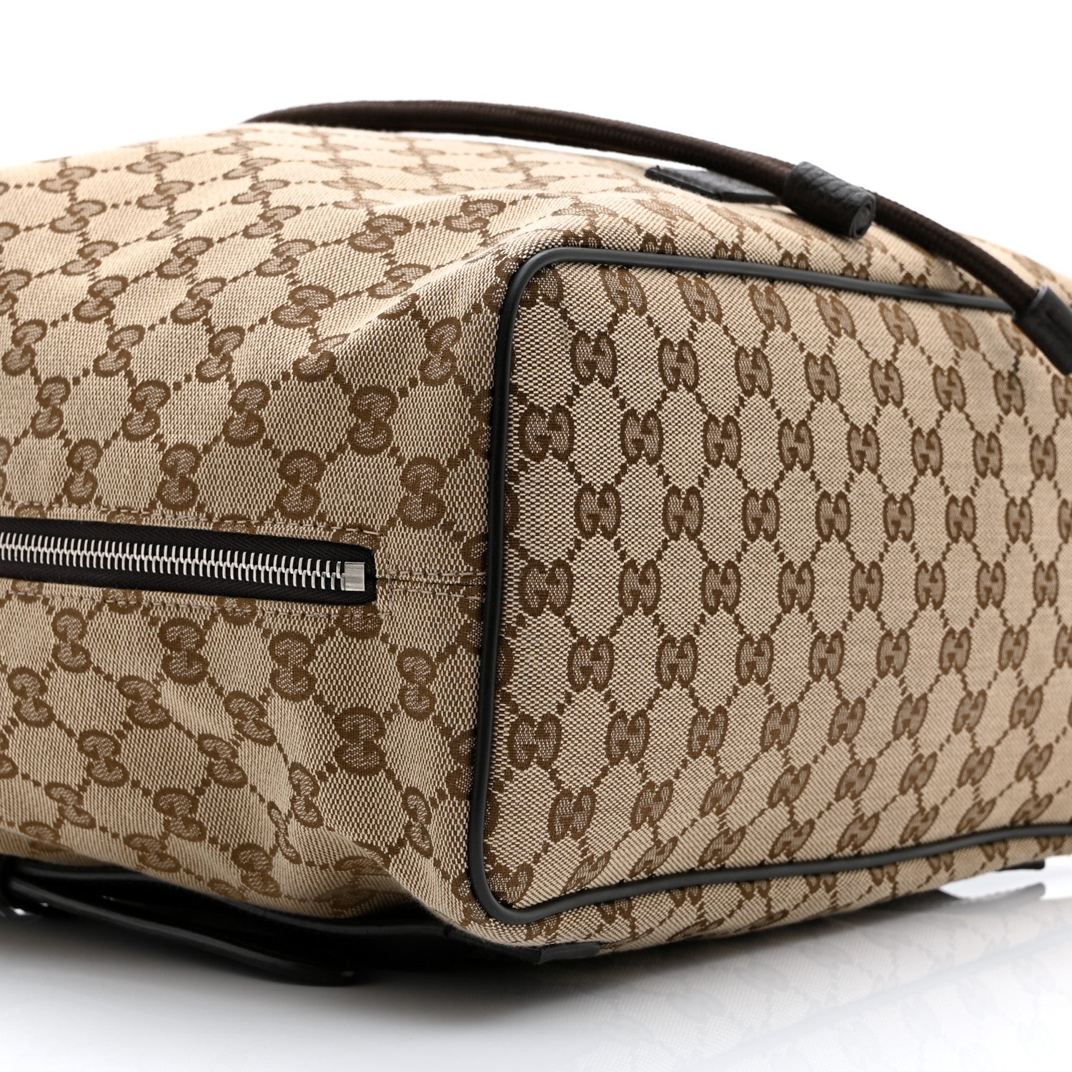 Gucci Monogram Dollar Calfskin O Drawstring Backpack Beige Ebony Testa di Moro Dark Chocolate 10 of 11