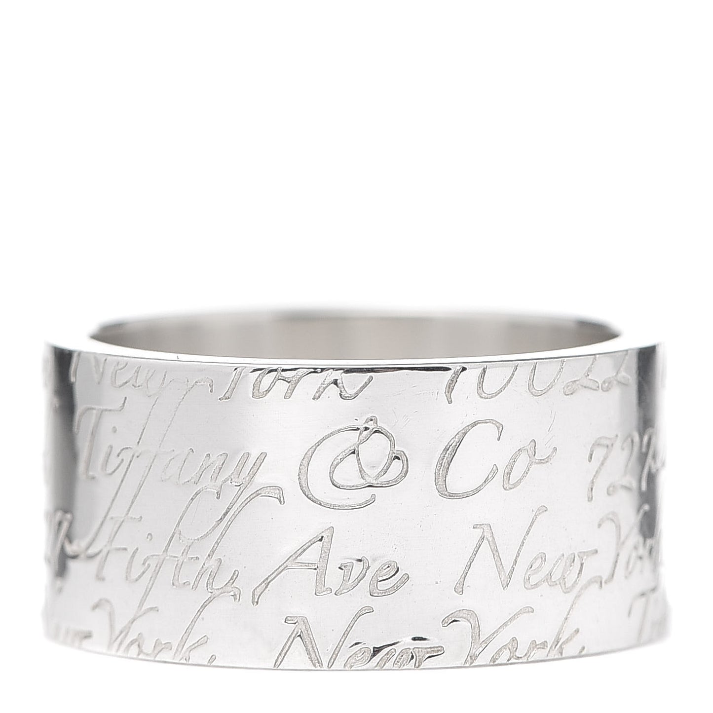 Sterling Silver 10mm Notes Wide Ring 54 7