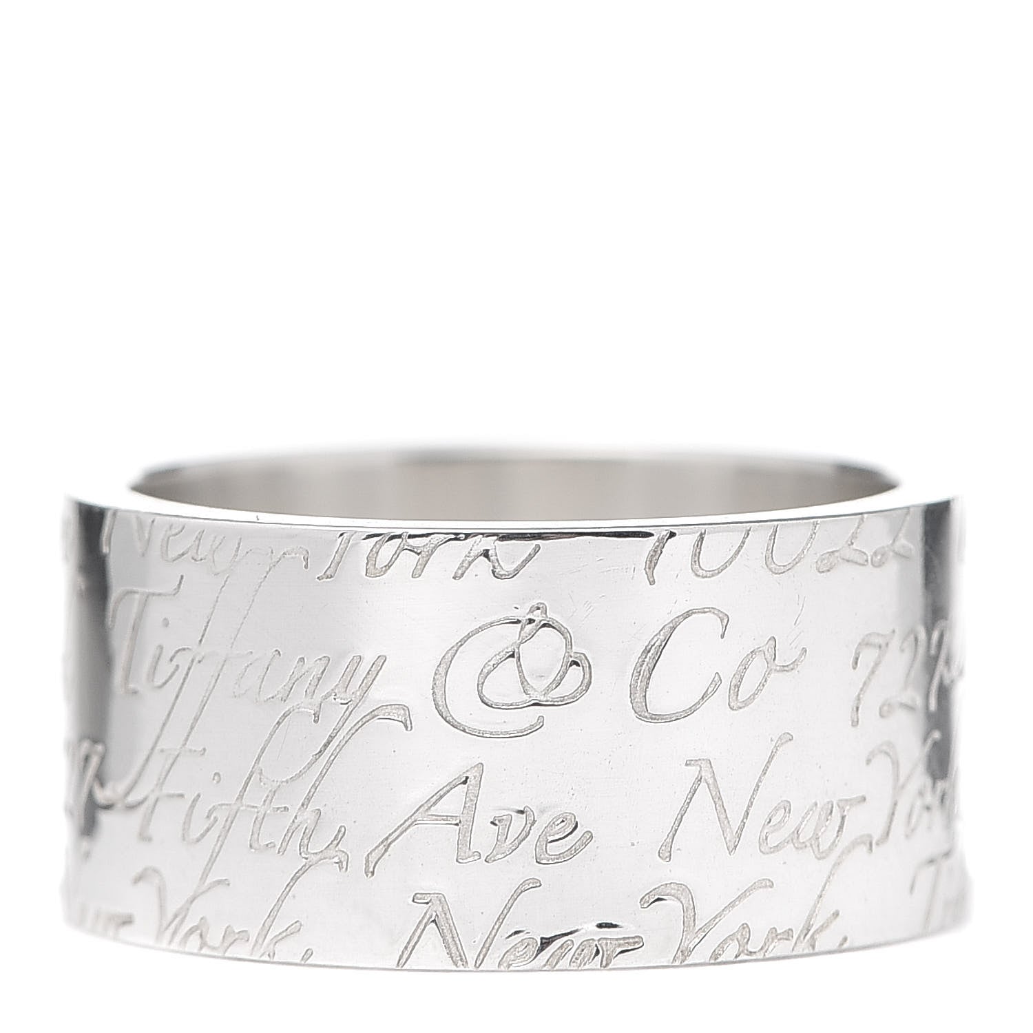 Tiffany Sterling Silver 10mm Notes Wide Ring 54 7 1 of 4
