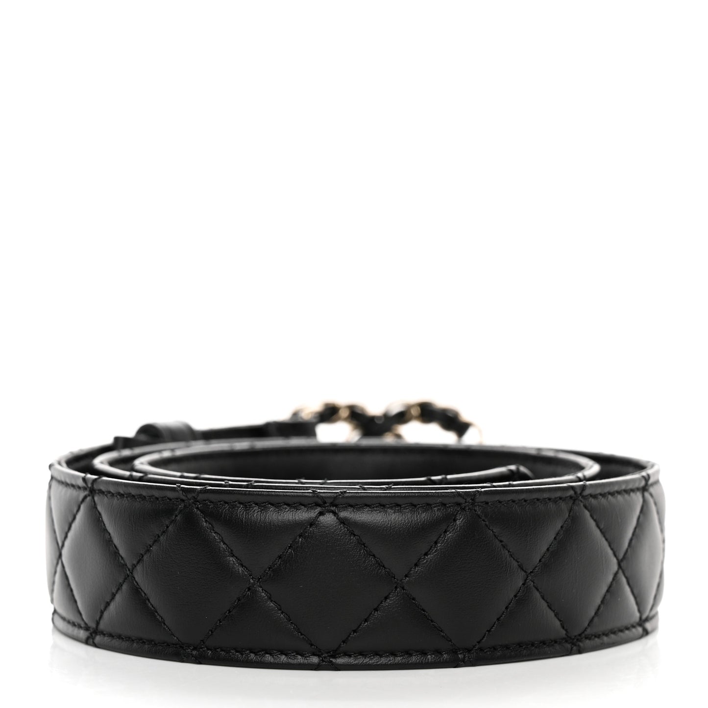 Lambskin Quilted CC Chain Belt 80 32 Black