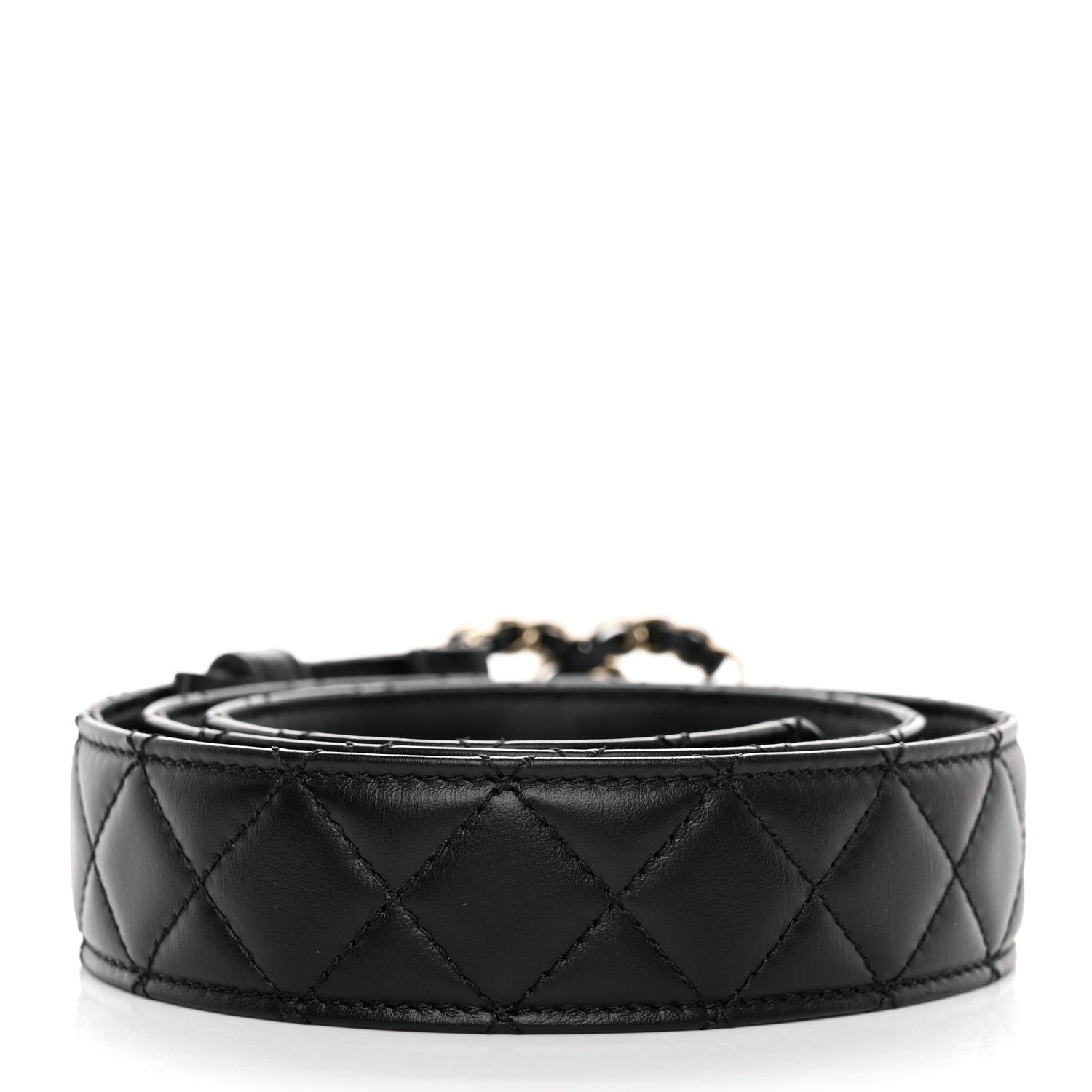 Chanel Lambskin Quilted CC Chain Belt 80 32 Black 2 of 7